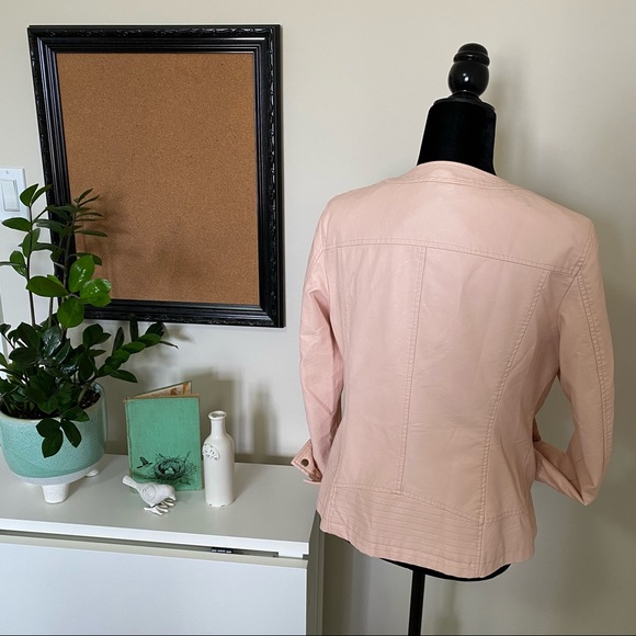 Faux Pink Leather Spring Jacket - Picture 5 of 8